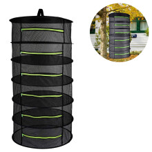 Herb Drying Rack, 60 Diameter Black Foldable Mesh With Zippered Protection, Heavy Duty Steel Wire, Suitable For Hydroponics, Herbs, And More, P004