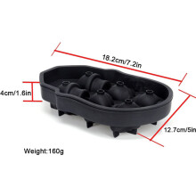 3D Skull Ice Cube Mold, Unique Skeleton Shaped Ice Maker For Craft Cocktails, Safe & Non-Toxic, Multi-Use Silicone Tray Black (Flexible, Easy Release)