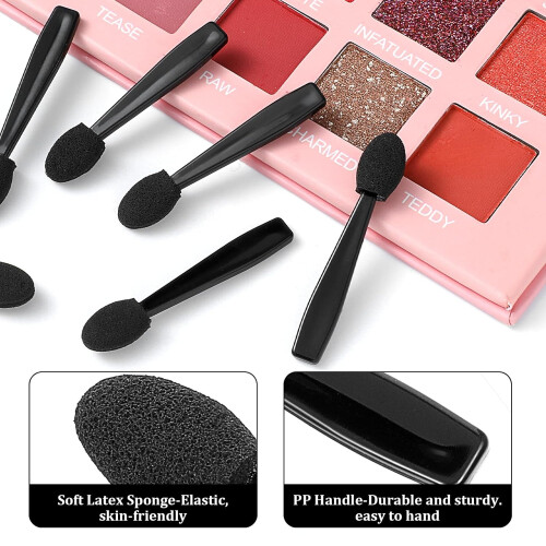 120pcs Disposable Eyeshadow Applicator Sticks, Mini Sponge Brushes for Precise Makeup and Nail Art 1