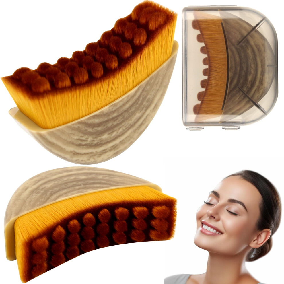 Brown Lymphatic Drainage Face Brush For Puffiness Reduction, Ergonomic Facial Contouring Tool 1Pcs