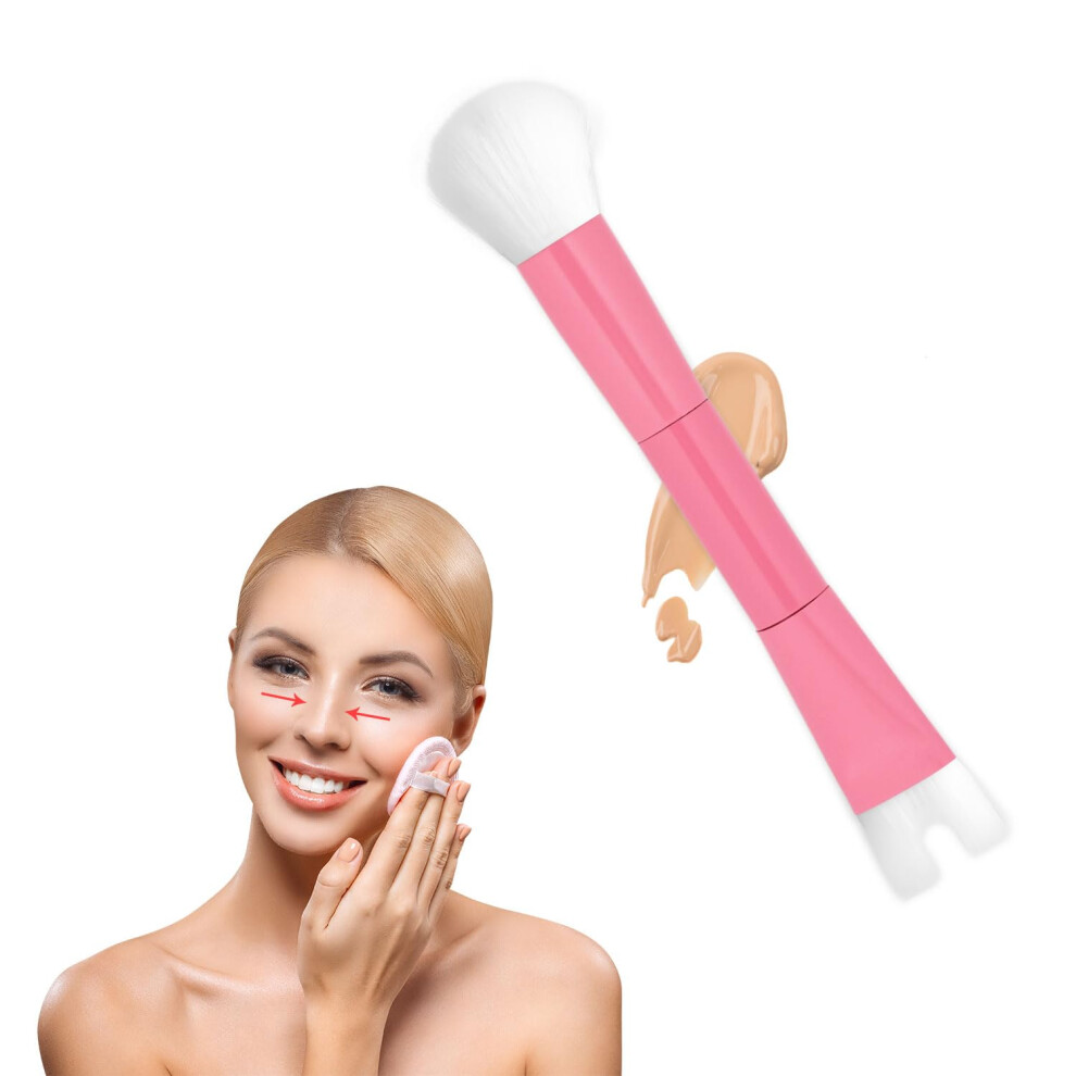 Pink Nose Contour Brush U Shaped Dual End Design For Precision Nose Sculpting And Cheekbone Blending