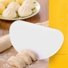 Dough Scraper for Baking with Curved Edge Profile, Conforms To Any Mixing Bowl, Ergonomically Built Rigid Spatula, Food Safe Flexible Plastic