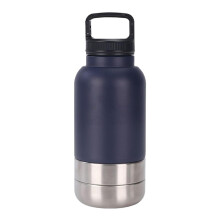 Water Bottle for Dogs 1520 ml Capacity LeakProof Insulated Travel Bottle with Bowl Black for Hiking Camping Walking