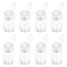 8 Pack Clear Loose Powder Containers 10ml Mini Cosmetic Jars with Sifter for Travel Makeup
