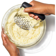 Mashing Perfection: Stainless Steel Vegetable Masher, Non-Slip Handle Ensures Effortless Mashing Of Potatoes, Avocado, Apples And Nuts, For A Smooth,