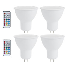Radiant Harmony: Infrared Remote Control Dimmable, Smart WiFi Bluetooth LED, 40W Equivalent, Color Changing LED Bulb, GU10 RGB Light Bulbs, For Versat