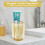 Makeup Brush Holder Thick Glass Organizer Cup 4.8' Tall Crystal Amber Vanity Storage Container 3