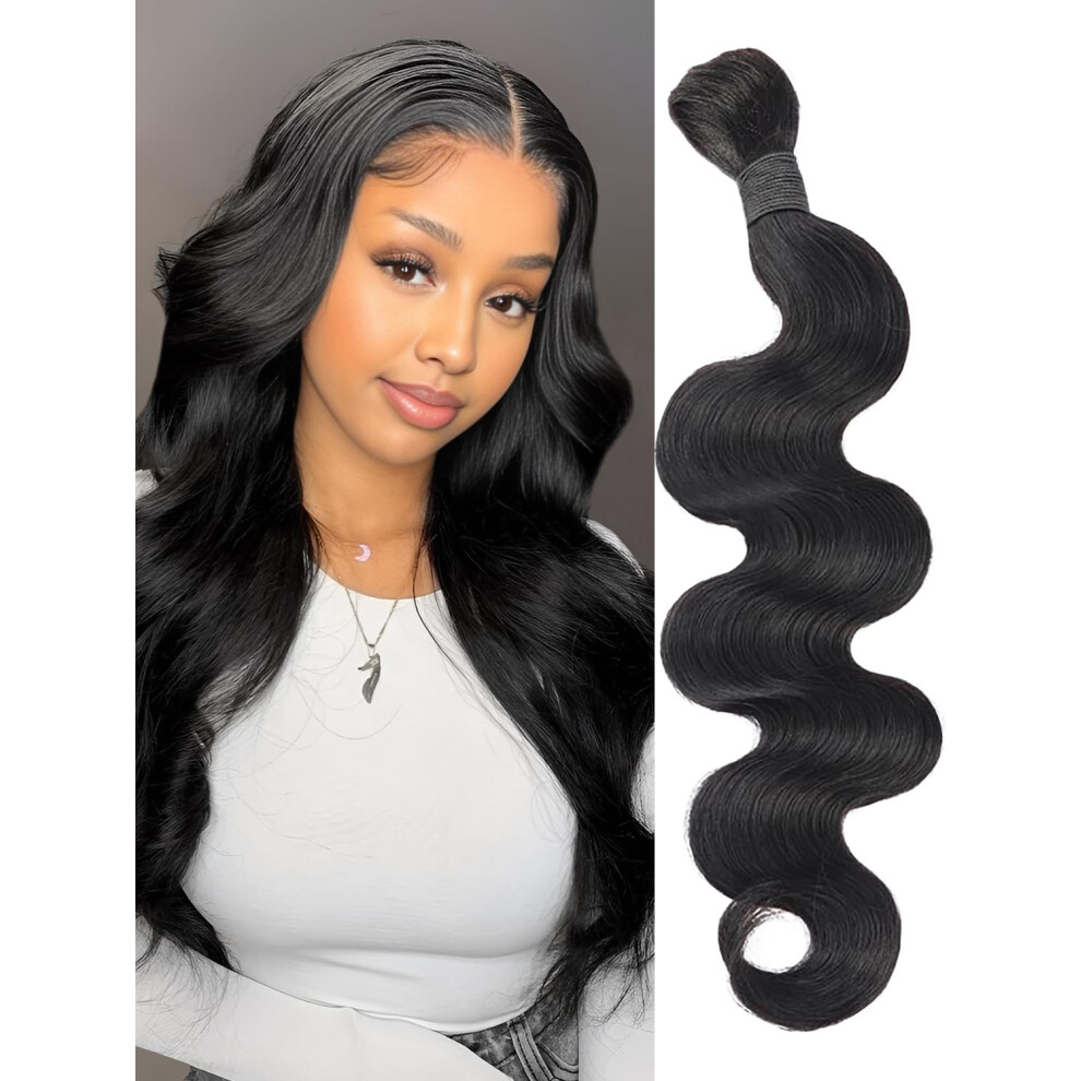 Unisex Body Wave Bulk Human Hair 24 Inch No Weft Knotless Braiding Hair Boho Braid Extensions 100 Grams