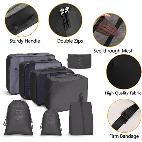 Multiple Colours Available Packing Cubes, Convenient User-friendly Luggage Organizer for Streamlined Suitcase Packing, Versatile Design with Soft Nylo 2