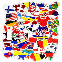 Global Adventure: World Flag Stickers, Waterproof Stickers For Your Next Travel Journey, Enhance Your Laptop Decoration With Vibrant National