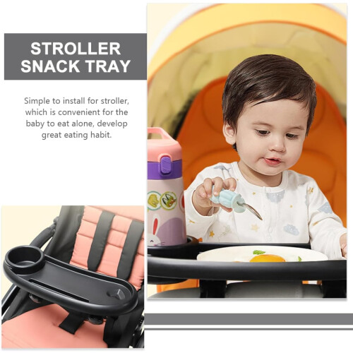 Removable Stroller Tray With Cup Holder For Prams And Pushchairs Easy Install Snack Tray Detachable Design 1