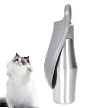 Water Bottle for Dogs On Walks 750ml Stainless Steel Dispenser, LeakProof Portable Dog Travel Bottle With Bowl, Gray C
