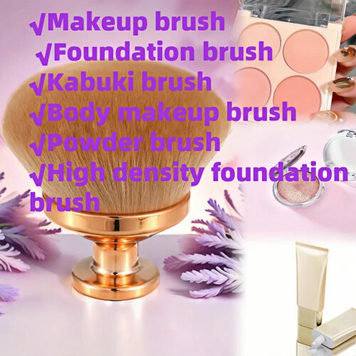 Extra Large Kabuki Brush 90mm Wide for Self Tanner and Body Makeup, Full Coverage, Gold 2