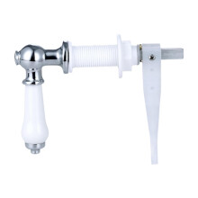 Toilet Flush Handle Metal Cistern Lever Replacement, Ceramic Handle, WC Cistern Tank Compatible, Silver Finish
