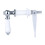Toilet Flush Handle Metal Cistern Lever Replacement, Ceramic Handle, WC Cistern Tank Compatible, Silver Finish 1