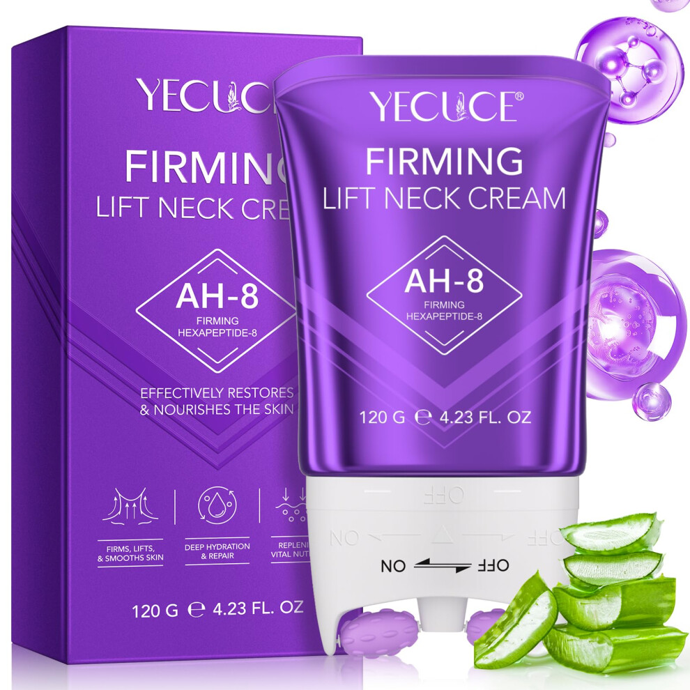 Neck Firming Cream with Roller Applicator  Anti Aging Lift, Hydration & Acetyl Hexapeptide8