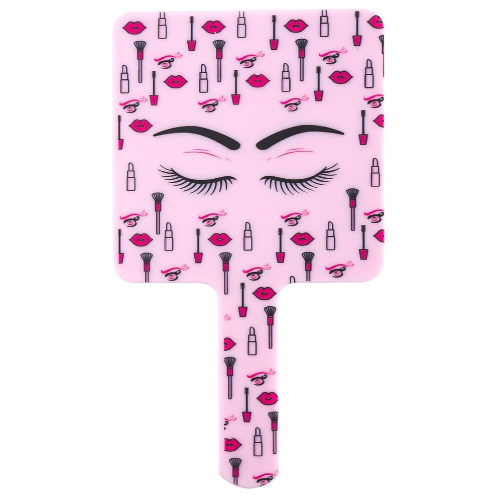 Square Hand Held Eyelash Mirror with Ergonomic Grip for Lash Extensions and Travel Makeup