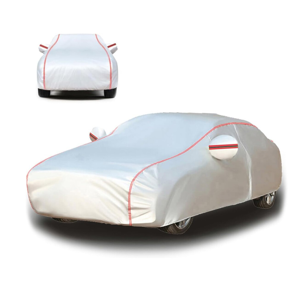 Car Cover For Audi Rs7 2013 2014 Sportback All Weather Waterproof Uv Dustproof Oxford Cloth Silver/Red 9119770748447