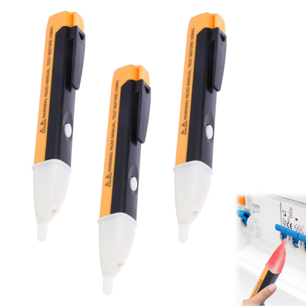 Electric Tester Pen 3 Pack, Noncontact Voltage Tester 90V1000v With Led Flashlight And Buzzer Alarm, No Battery 9119770747280