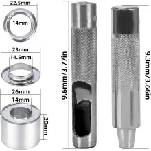 Metallösen-Set für Lederreparaturen, langlebiger und einfach zu bedienender Lochschneider mit Warnhinweis zur Vermeidung übermäßiger