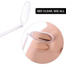 Dental Grade Eyelash Mirror, Crystal Clear View Eyelash Extension Mirror with Free Rotation for Non Slip Grip (2" x 1.3", White)