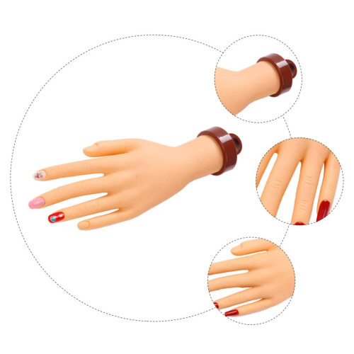 Realistic Silicone Nail Practice Hand for Manicure Training  Flexible Durable Fake Hand Model 1