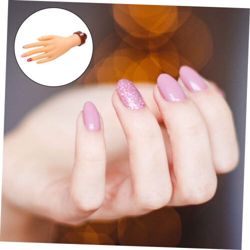 Realistic Silicone Nail Practice Hand for Manicure Training  Flexible Durable Fake Hand Model 2