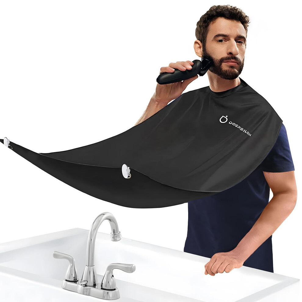 Beard Bib Hair Catcher for Sink, Waterproof Beard Apron for Mess Trimming, Adjustable Neck
