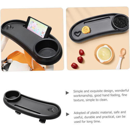 Removable Stroller Snack Tray With Drinks Holder Detachable Pram Tray For Pushchairs And Buggies 2