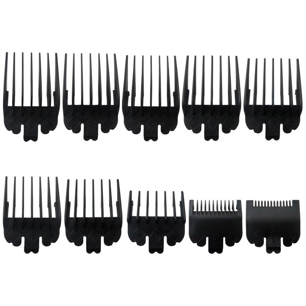 10Piece Hair Clipper Guards Set Universal Attachment Combs for Hatteker Haokry Black