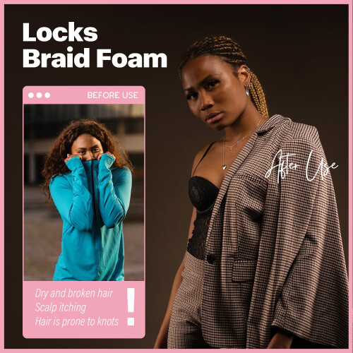 Braid Foam with Extra Hold,  Shine and Moisture for Twists and Locks, 150ml 2
