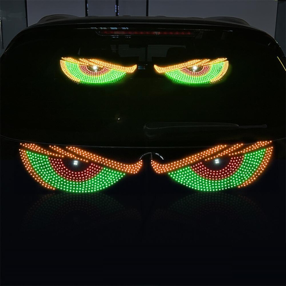 Led Car Window Display With Dynamic Devil Eyes Design, Usb Flexible Panel For Car And Truck Green 9001264985714