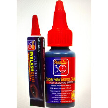 Hair Bonding Glue and Eyelash Adhesive Set, 30 Sec Dual Beauty Formula, 0.5oz + 0.25oz
