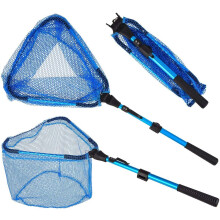 Rede de pesca flutuante e dobrável, leve e resistente, para água doce e salgada, ideal para soltar salmão, bagre e robalo.