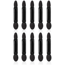 10Pcs Black DoubleSided Eyeshadow Sponge Applicators Mini Travel Brush Set for Precise Makeup