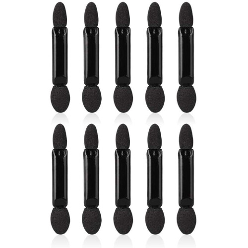 10Pcs Black DoubleSided Eyeshadow Sponge Applicators Mini Travel Brush Set for Precise Makeup