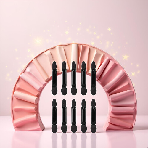 10Pcs Black DoubleSided Eyeshadow Sponge Applicators Mini Travel Brush Set for Precise Makeup 1
