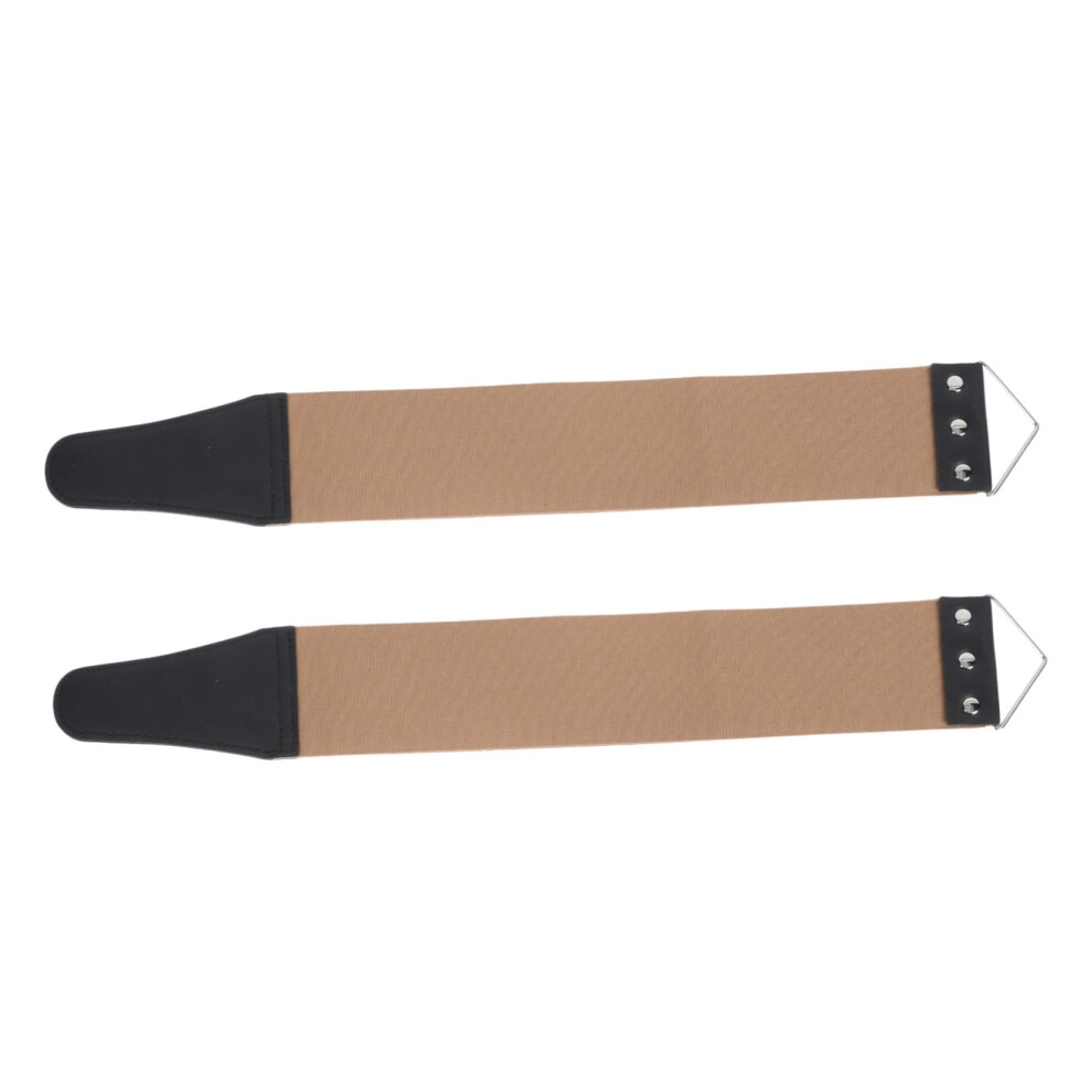 2Pcs Dual Sided Razor Sharpening Strop Leather for Straight Razors and Knives Barber and Home Use
