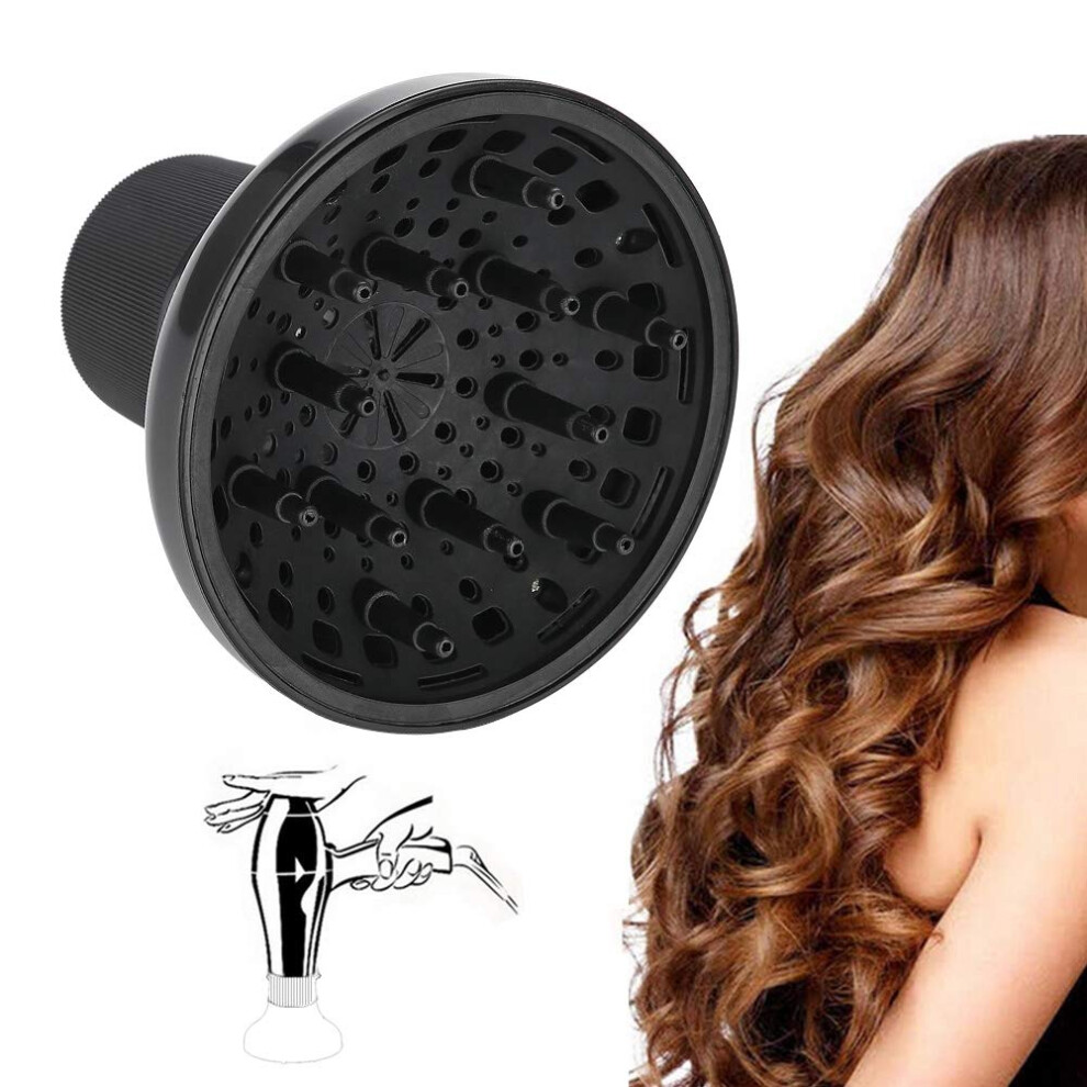 Hair Dryer Diffuser for Curly and Wavy Hair, Universal Attachment for Frizz Styling