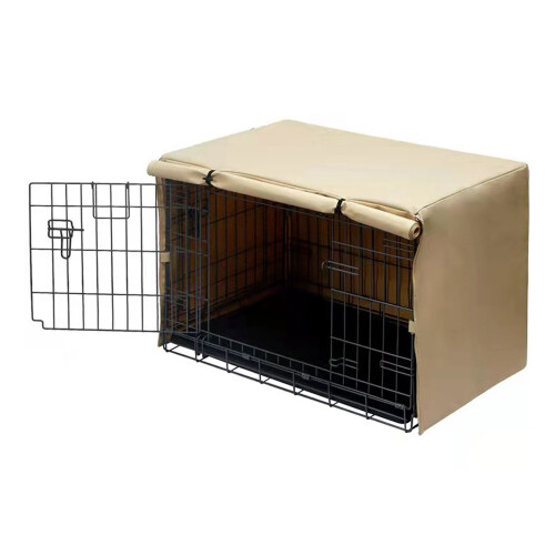 Hundekäfig-Abdeckung, regendicht,-Beigegold 107x69x75cm