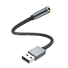USB (Stecker) auf 3,5 mm (Buchse) Audioadapter Grey