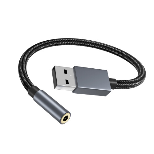 USB (Stecker) auf 3,5 mm (Buchse) Audioadapter Grey 1