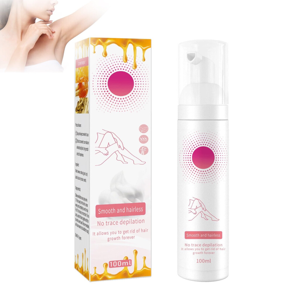 Painless Beeswax Hair Removal Spray Mousse for Body Legs and Underarms, Moisturizing Foam 1pc