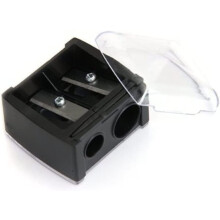 Eyeliner Pencil Sharpener Dual Hole with Easy Clean Cover for Travel and Versatile Makeup Use