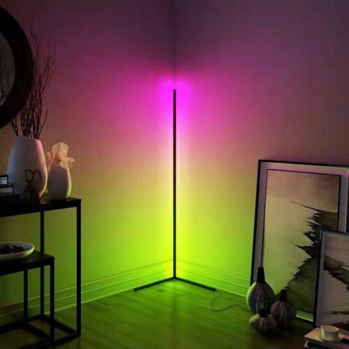 LED Stehleuchte Eckleuchte RGB Farbwechsel Schwarz 2