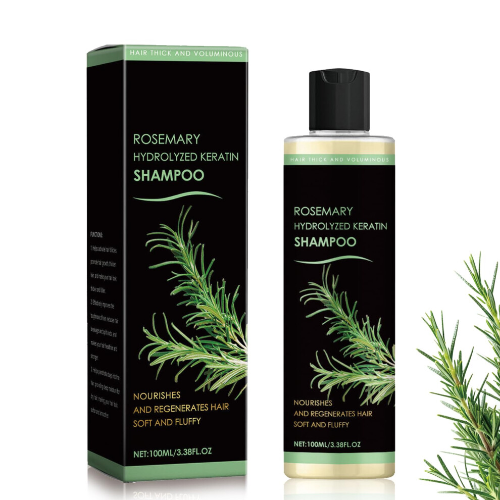 Organic Rosemary Hair Growth Shampoo with Keratin for Thinning Hair Loss, Sulfate, 1PC