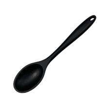 Large Silicone Soup Ladle and Serving Spoon Black Heat Resistant Long Handle Easy to Clean