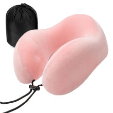 Portable Headrest Travel Pillow, Inflatable Thermo-sensitive Memory Foam Pillow with Micro-velvet Fabric for Advanced Neck Support and Optimal Relaxat