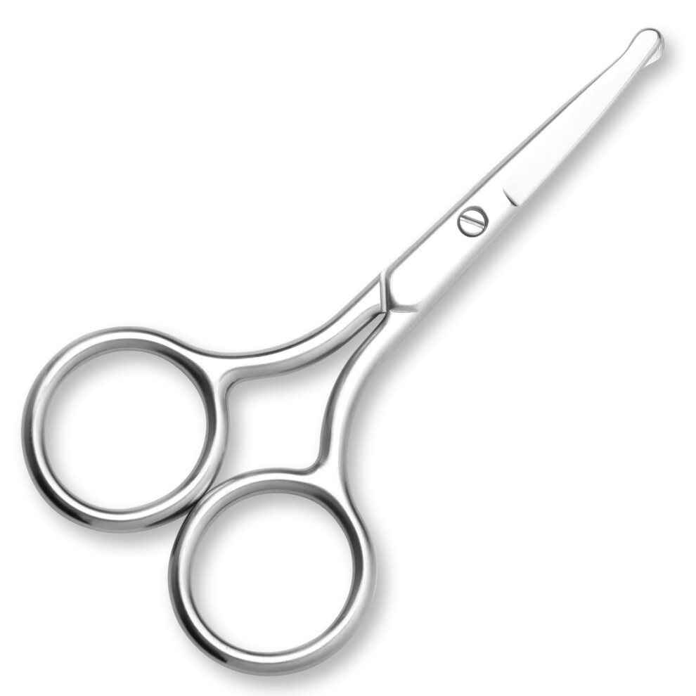 Nose Hair Scissors with Rounded Tip Safety Design for Men, Stainless Steel Facial Hair Trimming
