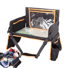 Travel Tray for Children Apron Tray for Car Seat Desk Organizer Lap Table Stand for Tablet and Laptop Plane Car Bed